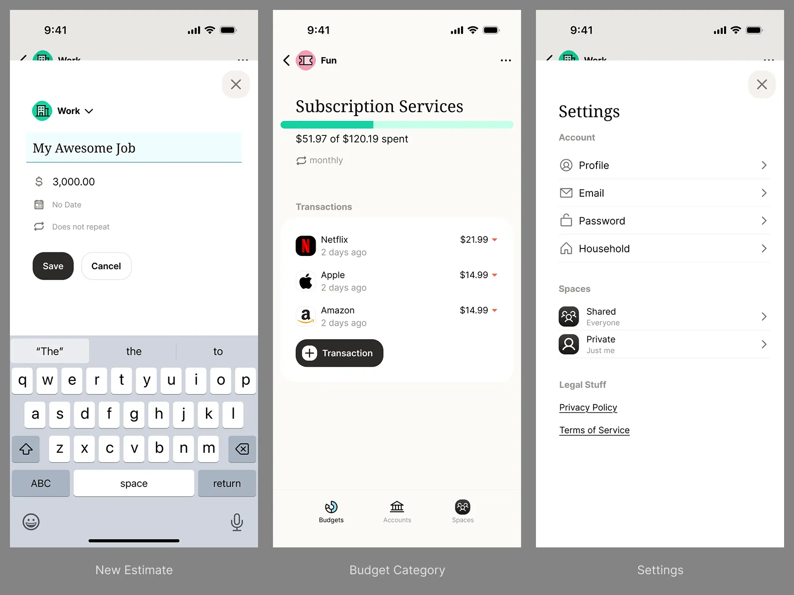 Additional screenshots of app