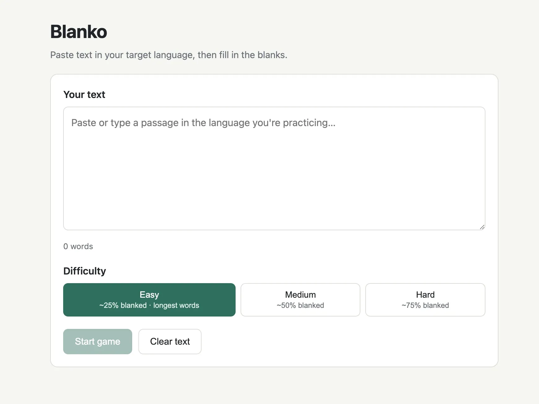 Screenshot: Blanko built with Claude no frontend skill