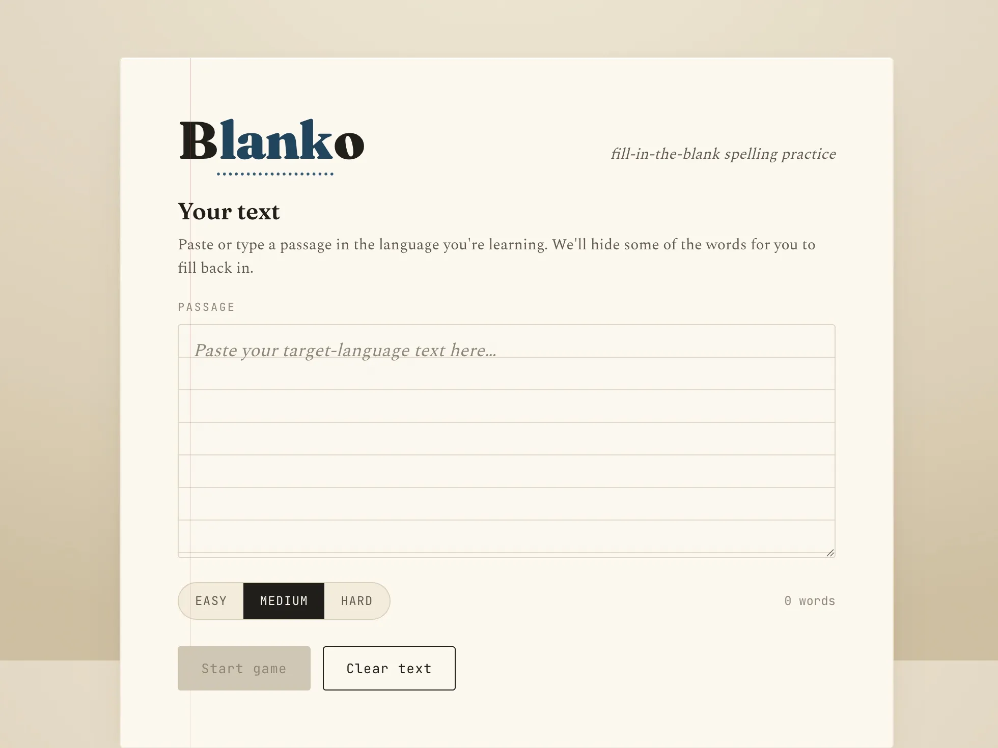 Screenshot: Blanko built with Claude