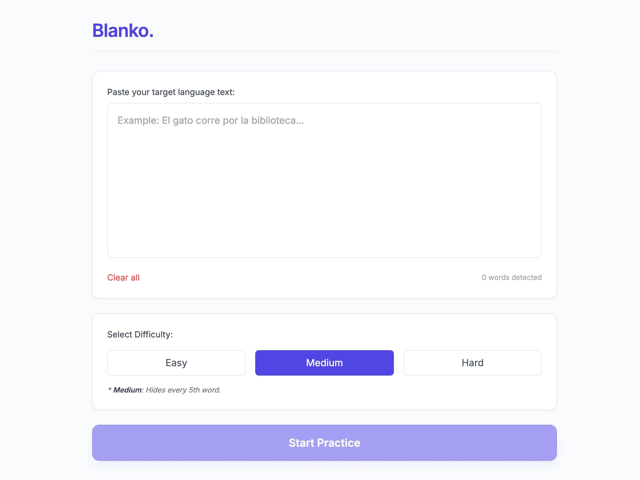 Screenshot: Blanko built with Google AI Studio