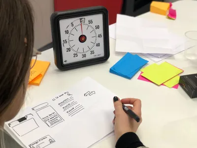 A designer sketching